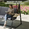 3 zits Tuinschommel Met Verstelbaar Dak, Kussens En Drankhouders, 360 Kg Draagvermogen, Grijs