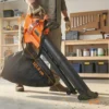 3000W 3 in 1 Elektrische Bladblazer En Stofzuiger Met 40L Opvangzak, 4 Wielen, Verstelbare Riem, Oranje