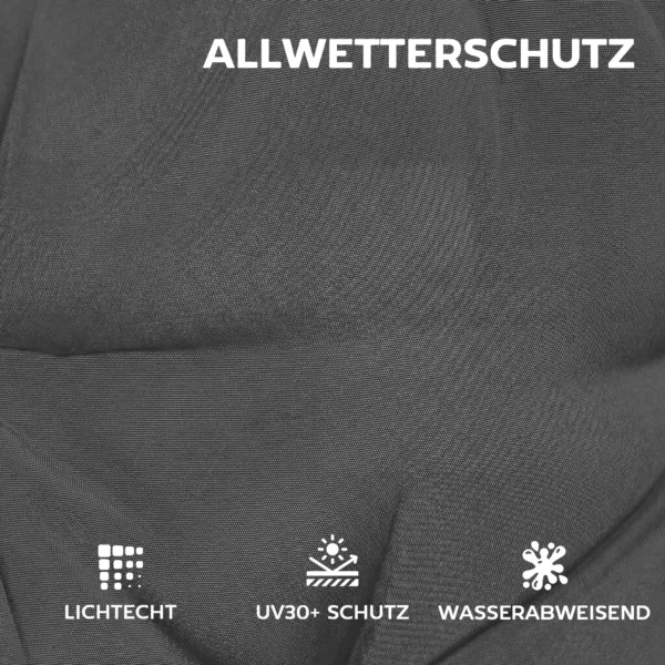 4 delige Set Waterafstotende Antislip Stoelkussens Met Banden, Binnen Buiten 111,5 X 53 X 8 Cm Donkergrijs