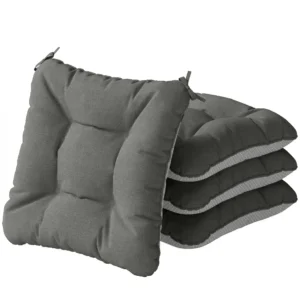 4 delige Set Zitkussens 39,5 X 39,5 X 10 Cm Stoelkussens Met Banden, Antislip Outdoor Indoor Zitkussen