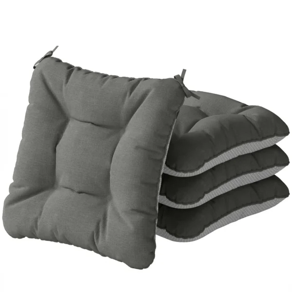 4 delige Set Zitkussens 39,5 X 39,5 X 10 Cm Stoelkussens Met Banden, Antislip Outdoor Indoor Zitkussen