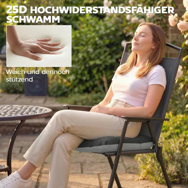 4 delige Set Zitkussens 39,5 X 39,5 X 10 Cm Stoelkussens Met Banden, Antislip Outdoor Indoor Zitkussen