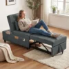 4 in 1 Multifunctionele Slaapbank, Inklapbare Slaapstoel Met Verstelbare Rugleuning En Kussen