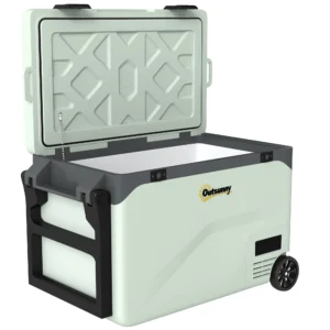 42,5 Liter Compressor Koelbox Stille Elektrische Mini Koelkast Tot 20℃ Koelbox Met Bluetooth Rolhandvat Mobiele Telefoonhouder
