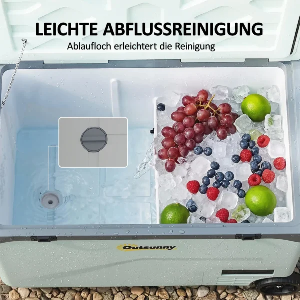 42,5 Liter Compressor Koelbox Stille Elektrische Mini Koelkast Tot 20℃ Koelbox Met Bluetooth Rolhandvat Mobiele Telefoonhouder
