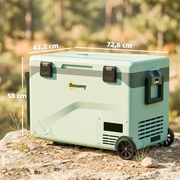 42,5 Liter Compressor Koelbox Stille Elektrische Mini Koelkast Tot 20℃ Koelbox Met Bluetooth Rolhandvat Mobiele Telefoonhouder