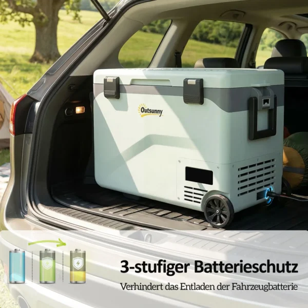 42,5 Liter Compressor Koelbox Stille Elektrische Mini Koelkast Tot 20℃ Koelbox Met Bluetooth Rolhandvat Mobiele Telefoonhouder
