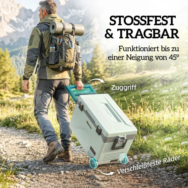 42,5 Liter Compressor Koelbox Stille Elektrische Mini Koelkast Tot 20℃ Koelbox Met Bluetooth Rolhandvat Mobiele Telefoonhouder