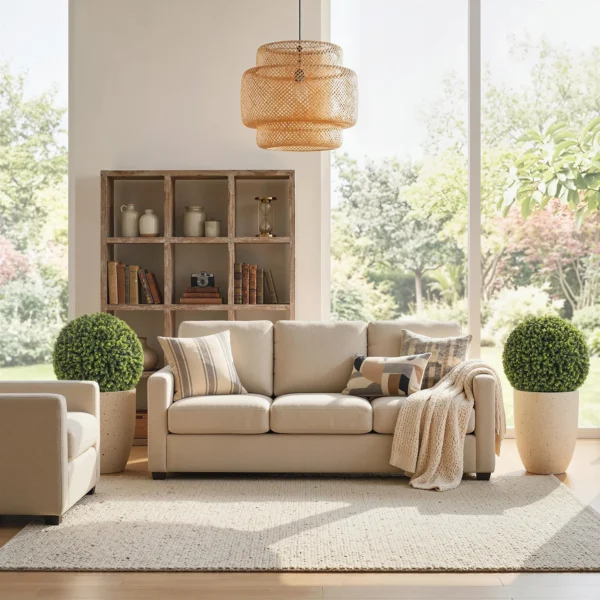 52 Cm Kunstmatige Buxusballen In Set Van 2, UV bestendige Decoratieve Planten Met 1086 Bladeren Voor Binnen En Buiten