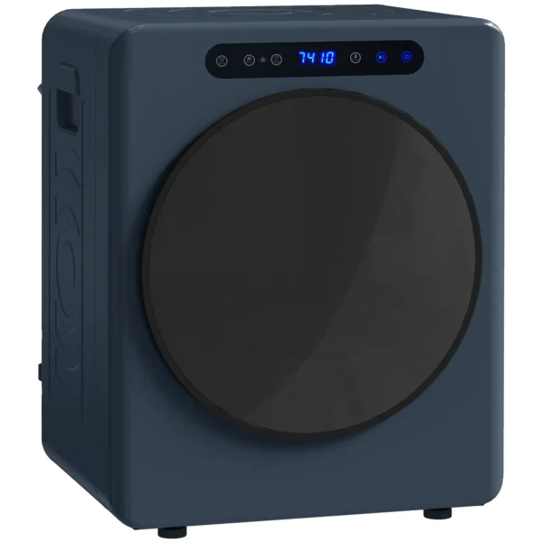 5kg Ablufttrockner, 1000W Compacte Vrijstaande Voorlader Wasdroger Met Roestvrijstalen Trommel, Timer, Blauw