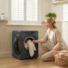 5kg Ablufttrockner, 1000W Compacte Vrijstaande Voorlader Wasdroger Met Roestvrijstalen Trommel, Timer, Blauw