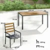 7 delig Tuinmeubelset, Tuinset Met 1 Eettafel, 6 Stoelen, Kussens, Voor Terras, Natuurhout
