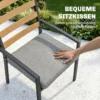 7 delig Tuinmeubelset, Tuinset Met 1 Eettafel, 6 Stoelen, Kussens, Voor Terras, Natuurhout