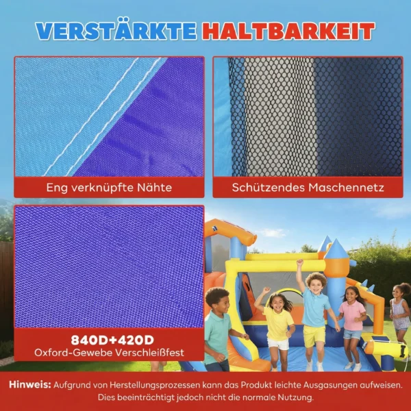 8 in 1 Springkasteel Met Blower Glijbaan Zwembad Trampoline Klimmuur Voor Binnen Buiten 350x325x210cm Veelkleurig