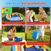 8 in 1 Springkasteel Met Blower Glijbaan Zwembad Trampoline Klimmuur Voor Binnen Buiten 350x325x210cm Veelkleurig