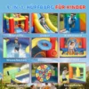 9 in 1 Opblaasbaar Springkasteel Met Blower Glijbaan Zwembad Waterpistool Voor 3 8 Jaar 330x290x185 Cm Veelkleurig