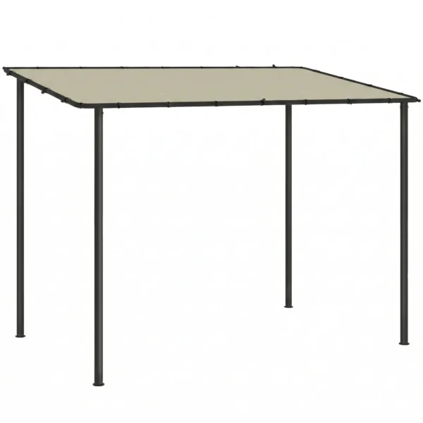 Aanbouwpaviljoen Pergola Met Metalen Frame Dak, Weerbestendig Wandmonteerbaar Paviljoen Luifel, 3 X 1,8 X 2,3 M Crèmewit