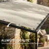Aanbouwpaviljoen Pergola Met Metalen Frame Dak, Weerbestendig Wandmonteerbaar Paviljoen Luifel, 3 X 1,8 X 2,3 M Crèmewit