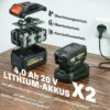 Accu bladblazer 20V Draadloos Met 2x4.0Ah Batterij & Oplader Turbo Boost 162,7 Km/u Blaassnelheid