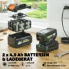 Accu Grastrimmer 21V Bosmaaier Met 2x4.0Ah Accu's Oplader 25 Cm Snijbreedte Verstelbare Telescoopgreep