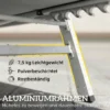 Ademende Tuinligstoel Met 6 voudig Verstelbare Rugleuning Aluminium Frame Lichtgrijs