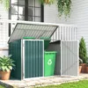 Afvalcontainerbox Afvalbox Afsluitbaar Gereedschapskist Met Dubbele Deur Deksel Voor 2 Afvalcontainers Staal 179,5 X 108 X 129,5/113 Cm Groen