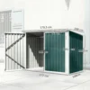 Afvalcontainerbox Afvalbox Afsluitbaar Gereedschapskist Met Dubbele Deur Deksel Voor 2 Afvalcontainers Staal 179,5 X 108 X 129,5/113 Cm Groen