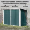 Afvalcontainerbox Afvalbox Afsluitbaar Gereedschapskist Met Dubbele Deur Deksel Voor 2 Afvalcontainers Staal 179,5 X 108 X 129,5/113 Cm Groen