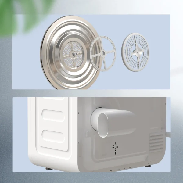 Afvoerdroger, 4 Kg Voorlader Wasdroger Met Roestvrijstalen Trommel, 800W Compact Vrijstaand, Wit