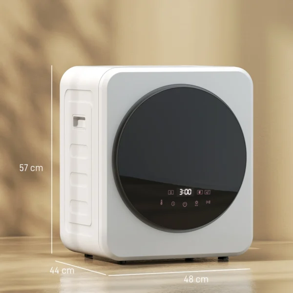 Afvoerdroger, 4 Kg Voorlader Wasdroger Met Roestvrijstalen Trommel, 800W Compact Vrijstaand, Wit