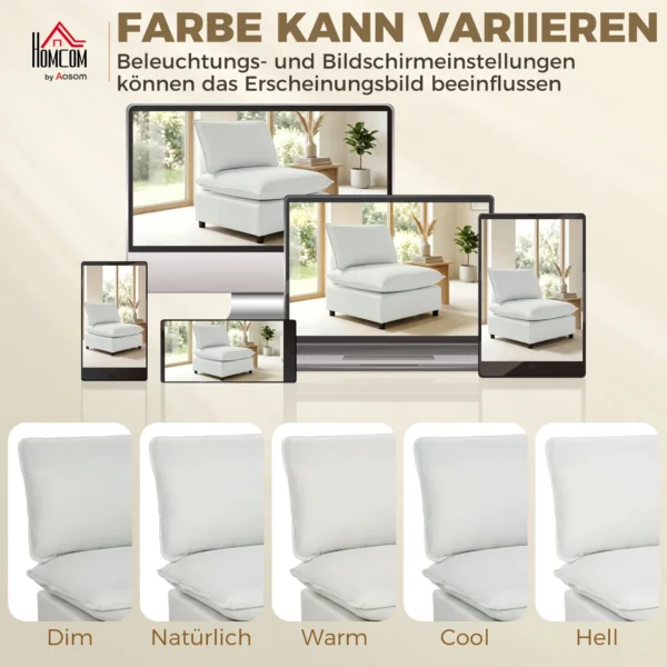 Akzentstoel, Moderne Leathaire stoel Met Brede En Diepe Zitplaats, Dikke Kussens, Eenvoudige Montage, Grijs