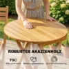 Balkonmeubelset 3 delig FSC Hout Inklapbaar Tuinmeubelset Met Ronde Tafel 2 Stoelen Zitkussens Ademend Lamelzitje