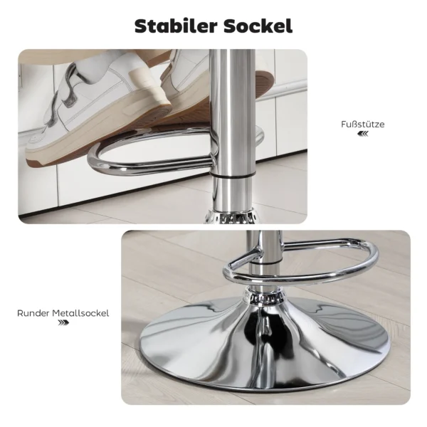 Barkruk, Hoogte Verstelbaar 360° Draaibare Barstoel Met Metalen Frame, Rugleuning, Voetensteun, 61x50x93 113 Cm, Zwart