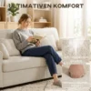 Beige 3 zits Bank Met Regendruppel Fluwelen Bekleding, Diepe Zit, Veren Kussens, Brede Armleuningen En 4 Kussens