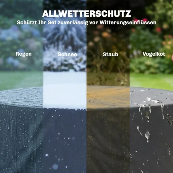 Beschermhoes Voor Tuinmeubelen Winterbestendig Waterdicht Hoes Anti UV Afdekzeil 420D Oxford Stof Ø214x70Hcm Zwart