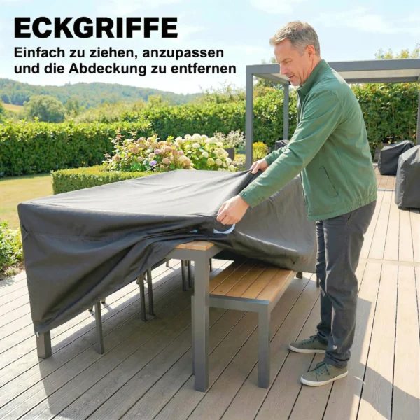 Beschermhoes Voor Tuinmeubelen Winterbestendig Waterdicht Winddicht Anti UV Afdekzeil 420D Oxford Stof 180x120x74cm Zwart