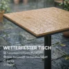 Bijzettafel 70 X 70 Cm Weerbestendig Tuintafel Met Houtlook Brede Basis, Vierkant Natuurhout