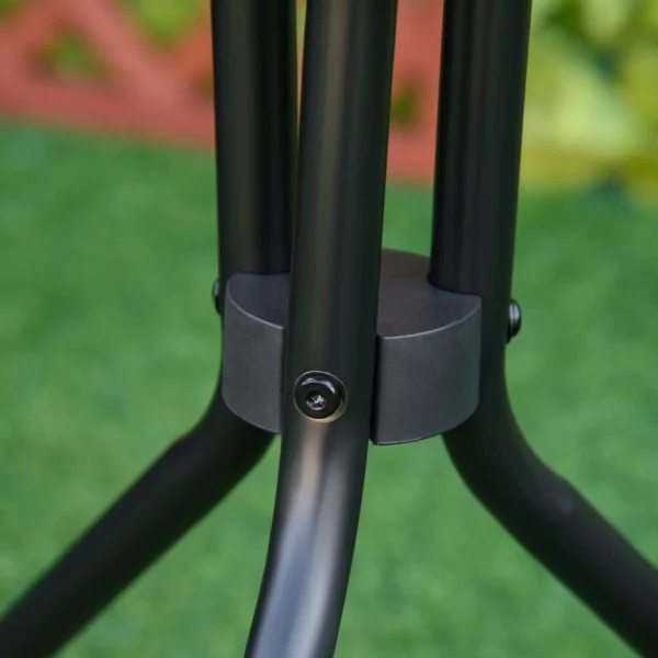 Bijzettafel Tuin Weerbestendige Tuintafel Met Glazen Tafelblad, Metalen Balkontafel Ø50x55H Cm