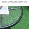 Bijzettafel Tuin Weerbestendige Tuintafel Met Glazen Tafelblad, Metalen Balkontafel Ø50x55H Cm