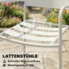 Bistroset 3 delige Metalen Tuinmeubelset Met 2 Tuinstoelen, Glazen Tafel, Lamellenontwerp, Roestbestendig