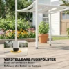 Bistroset 3 delige Metalen Tuinmeubelset Met 2 Tuinstoelen, Glazen Tafel, Lamellenontwerp, Roestbestendig