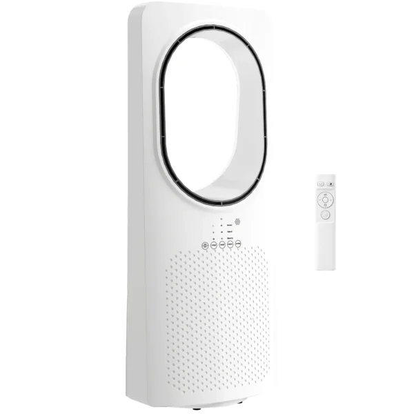 Bladloze Torenventilator Voor Slaapkamer, 36 DB Staande Ventilator Met 45° Oscillatie, 3 Snelheden, 3 Modi, 15 uurs Timer, Wit