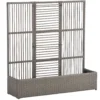 Bloembak Met Trellis, Weerbestendig, Polyrattan, 103 X 29 X 103 Cm, Grijs