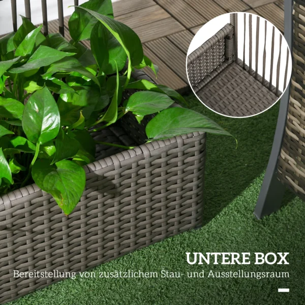 Bloembak Met Trellis, Weerbestendig, Polyrattan, 103 X 29 X 103 Cm, Grijs