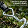 Bodemanker Schroef 4 delige Set 32 Cm Spiraalvormige Trampoline Palen Anker Met Driehoekige Handvat, Verstelbare Riemen Zilver