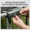Bodemanker Schroef 4 delige Set 32 Cm Spiraalvormige Trampoline Palen Anker Met Driehoekige Handvat, Verstelbare Riemen Zilver