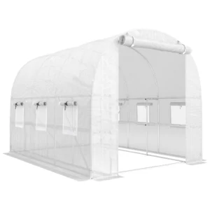 Broeikas Ca. 2,7 X 2 X 2 M Broeikas Met Rekken Rolbaar Ritssluiting Deur 6 Netvensters Steunstangen