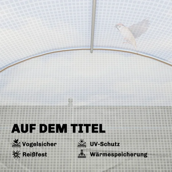 Broeikas Ca. 2,7 X 2 X 2 M Broeikas Met Rekken Rolbaar Ritssluiting Deur 6 Netvensters Steunstangen