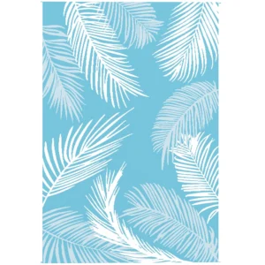 Buitentapijt Omkeerbaar Robuust Weerbestendig Buitentapijt Met Draagtas Grondankers 274 X 182 Cm Lichtblauw+Wit