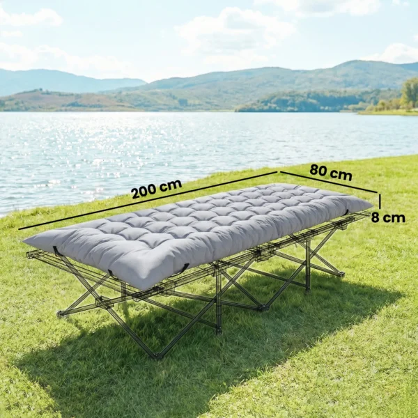 Camping Isomat Opvouwbaar 8cm Dik Kampeermatras Met Antislip Hoes En Riemen Voor Kamperen 200 X 80 Cm Lichtgrijs